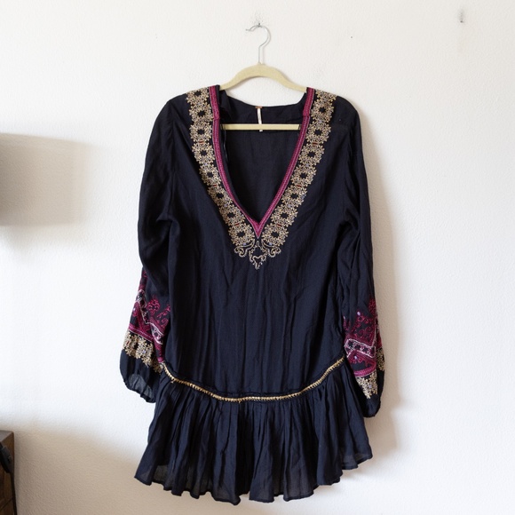 Free People Wild One Embroidered Peasant Dress - Picture 2 of 5